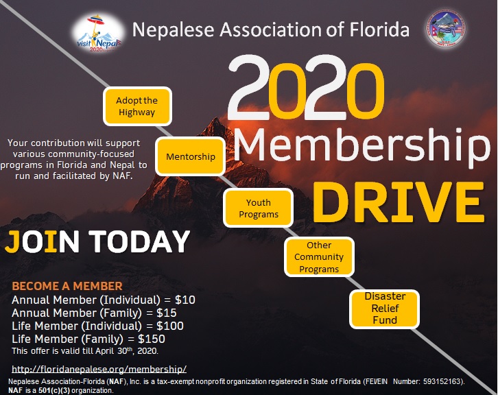 Membership Drive Announcement Nepalese Association of Florida