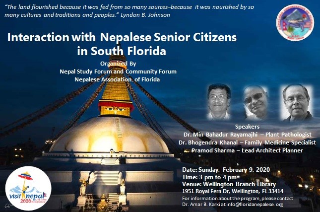 Interaction with Nepalese Senior Citizens in South Florida